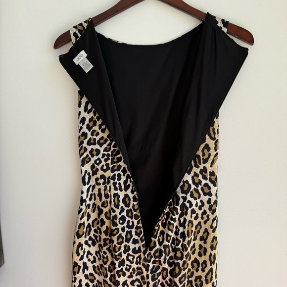 Vintage Cache Dress Leopard / Cheetah Print Sleeveless Knee Length Size 8 - Picture 9 of 10